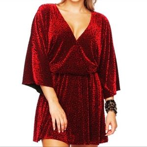 Buddy Love size small red and black velvet flowy boho cocktail dress valentine’s